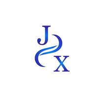 jx diseño de logotipo azul para su empresa vector