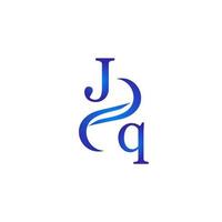 JQ blue logo design for your company vector