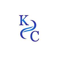 diseño de logotipo azul kc para su empresa vector