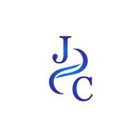 jc diseño de logotipo azul para su empresa vector