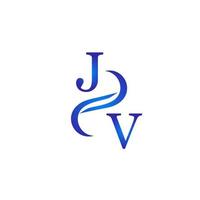 JV blue logo design for your company vector