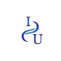 diseño de logotipo azul iu para su empresa vector