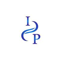 IP blue logo design for your company vector