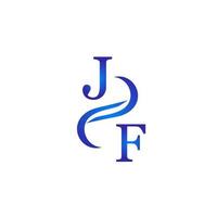 diseño de logotipo azul jf para su empresa vector