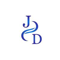 jd diseño de logotipo azul para su empresa vector