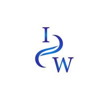 IW blue logo design for your company vector