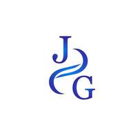 diseño de logotipo azul jg para su empresa vector