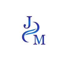 diseño de logotipo azul jm para su empresa vector