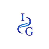 IG blue logo design for your company vector