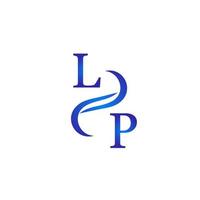 LP blue logo design for your company vector