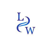 LW blue logo design for your company vector