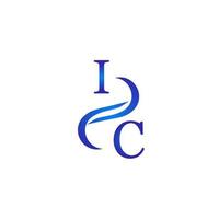 IC blue logo design for your company vector