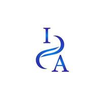 IA blue logo design for your company vector