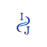 IJ blue logo design for your company vector