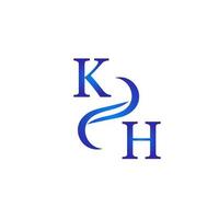 diseño de logotipo azul kh para su empresa vector