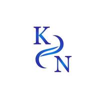 diseño de logotipo azul kn para su empresa vector