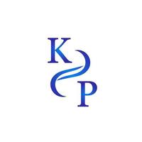 diseño de logotipo azul kp para su empresa vector