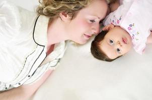 young mother and baby relaxing photo