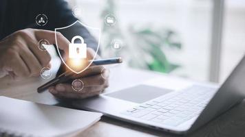 inicio de sesión y contraseña, concepto de ciberseguridad, protección de datos y acceso seguro a Internet, ciberseguridad foto