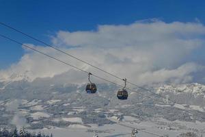 Ski lift gondola in Alps photo