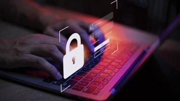 Concept of cyber security, information security and encryption, secure access to user's personal information, secure Internet access, cybersecurity. photo
