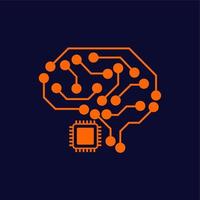 Brain Processor Logo Artificial Intelligence vector