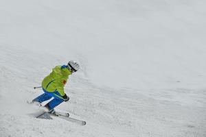 Skiers on mountain photo