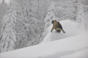 Skier on mountain photo