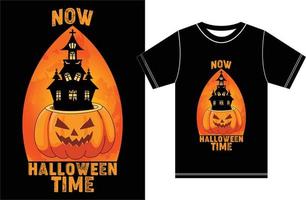 Now Halloween Time. Halloween T shirt. vector