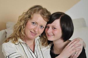 young blonde and brunette  woman portrait photo