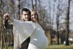 Happy pregnancy portrait photo