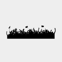 supporter people silhouette. music people silhouette. crowded people silhouette vector