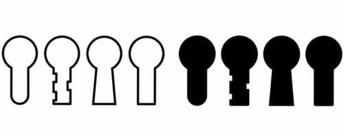 keyhole icon set with different style isolated on white background vector