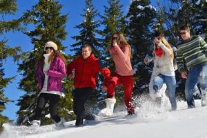 winter fun with young people group photo