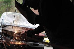 Welder working view photo
