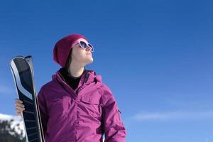 winter woman ski photo