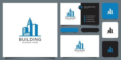 Building logo vector design and business card