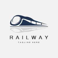 Train Logo Design. Fast Train Track Vector, Fast Transport Vehicle Illustration vector