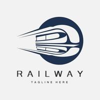 Train Logo Design. Fast Train Track Vector, Fast Transport Vehicle Illustration vector