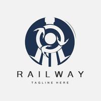 Train Logo Design. Fast Train Track Vector, Fast Transport Vehicle Illustration vector