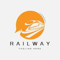 diseño del logo del tren. vector de vía de tren rápido, ilustración de vehículo de transporte rápido