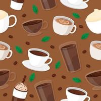 Coffee Beverages Seamless Pattern vector