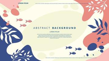 Abstract flat floral shapes background vector