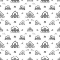 Abstract seanless houses pattern vector