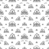 Abstract seanless houses pattern vector