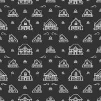 Abstract seanless houses pattern vector