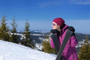 winter woman ski photo