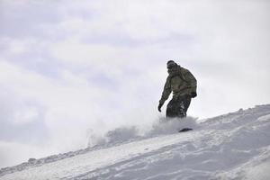 Skier on mountain photo