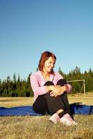 relaxing on grass photo