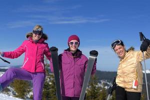 winter season fun with group of girls photo